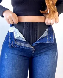 Moda Classic para o outono com buracos quebrados de cintura alta levantamento de bunda magra levantando jeans femininos sexy zipper clre 240403