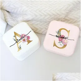 Jewelry Boxes Personalised Jewellery Box Travel With Name Perfect Wedding Bridesmaid Friends Gift Proposal Case For Her Drop Delivery Dh821