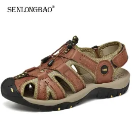 Sandali 2020 Nuovi sandali maschili in pelle estiva uomo spiaggia sandali roma gladiatore sandali uomini scarpe casual scarpe da uomo esterno grande taglia 48