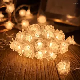 Strings 1PC Rose Battery Box Led Flowers Christmas String Lights Fairy Lamp For Chirstmas Holiday And Party