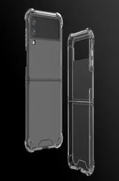 Löschen Sie transparente Gehäuse Telefonfälle Samsung Galaxy Z Flip 4 3 2 Flip4 Flip3 Flip2 Flip1 Antidrop -Potenz vier Conner Airbag Pro3727169