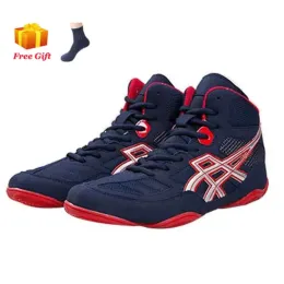 Shoes Men's Popular Wrestling Shoes Hightop Nonslip Sneakers Professional Boxing Shoes Laceup Fighting Shoes