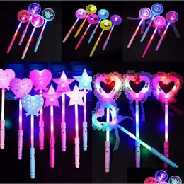 Led Light Sticks Glowing Magic Glow Stick Flash Fairy Night Market Childrens Toy Stall Style Push Scan Code Small Gift Drop Delivery Dhdhw