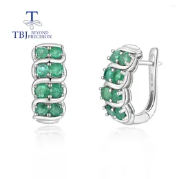 Dangle Earrings Trendy Natural Precious Emerald Gems Luxury & Fancy Silver Clasp Earring For Women Wedding Engagement &Bouquet Fine Jewelry