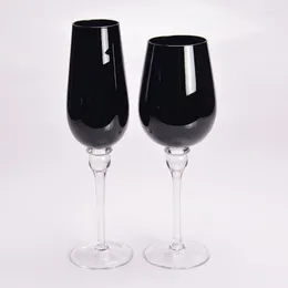 Copos de vinho estilo european elegante mesa de bead point restaurante de família original xícara de vidro de cristal preto
