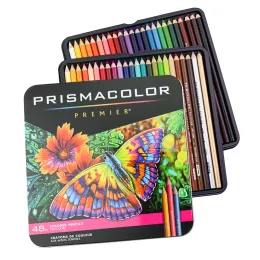 Pennor Prismacolor Professional Målning oljiga färgade pennor Set Lapis de Cor Colored Pencils Artists Ritning Art Supplies Iron Box