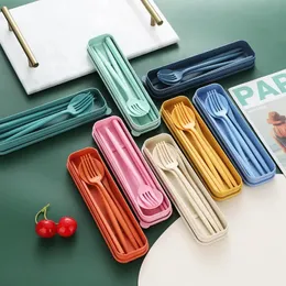 4pcs/set tavoli da tavolo forcella tacchette per coltello da coltello con scatola per bambini da viaggio per bambini da viaggio per adulti