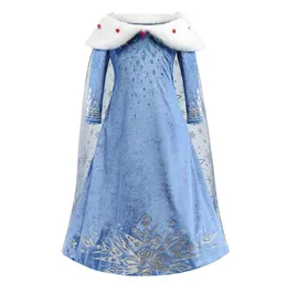 Girls Cosplay Dresses Queen Snowflake Cloak Dress Up Stage Performance Kids Clothes Snow Christmas Party Show Dress 310T 077200441