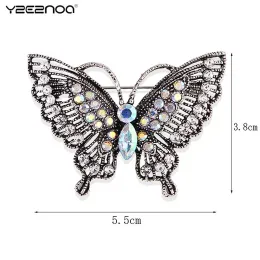 1pc de luxe corsage vintage butterfly broches for woman for colorラインストーンスパークリングバタフライ昆虫パーティーオフィスブローチピン
