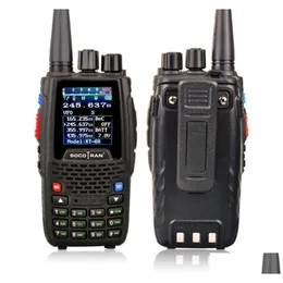 Walkie Talkie KT8R Quad Band UHF VHF 136147MHz 400470MHz 220270MH 350390MHz El tipi 5W UV İki yönlü radyo renk ekran15273223 damla d DH27U