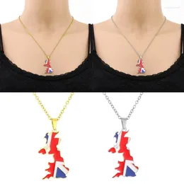 Catene Northern Ireland Map Cipndery Necklace Country Country Clavicle Chain Choker del Regno Unito Gran Bretagna Neck