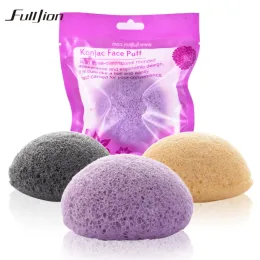 1PC Round Shape Konjac Sponge Cosmetic Puff Face Cleaning Sponge Natural Konjac Puff Facial Cleanser Beauty Tool Face Wash Puff