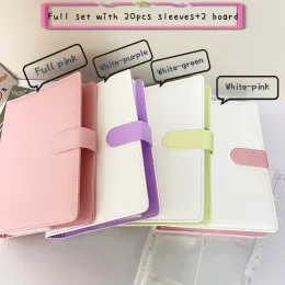 ノートブックSkysonic A5 PU Binder Collect Book Full set 20pcs refill Sleeves、2pcボードフォトアルバムオーガナイザーオフィスの文房具用品