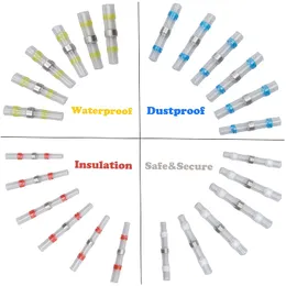 100pcs 솔더 씰 와이어 커넥터 열 수축 솔더 씰 엉덩이 커넥터 전기 터미널 절연 방수 구리선