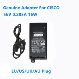 Äkta 56V 0.285A 16W Power Injector Adapter POE16U-1AF 341-0556-01 för Cisco Poe Power Supply Adapter Charger