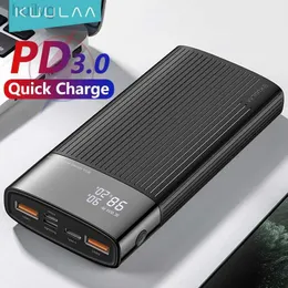 Силовая банка сотового телефона Kuulaa Power Bank 20000MAH QC PD 3.0 Poverbank Fast Charging Powerbank 20000 MAH USB Внешнее зарядное устройство для iPhone 15 14 2443