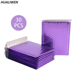 Mailers 30pcs/lote ouro rosa/prata/roxo/azul embalagem de remessa Mailer Plástico envelopes acolchoados bolsa de envelope de correspondência