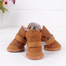 Dog Apparel 4pcs Waterproof Winter Pet Shoes Anti-slip Snow Boots Protector Warm For Small Medium Dogs