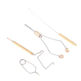 Pesca Bobbina Bobbin Suport Bodkin Hackle Plier Dubbing Twister Finalizador de chicote Fazendo moscas de pesca Ferramentas de empate com mosca superior