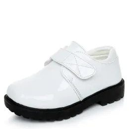 Nowe chłopców skórzane buty w stylu British School Performance Dzieci Weddne Party Buty Białe czarne swobodne dzieci Moccasins Buty