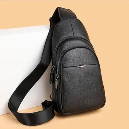 Factory wholesale mens handbags 5 colors outdoor sports leisure backpack vertical multi-layered leather shoulder bag daily Joker black men chest bag 8102#