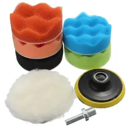 Nya 8st 3/4/5/6 tum buffande svamp Poleringsplatta kit Vaxning för bilpolersverktyg Auto Care Repair Tools