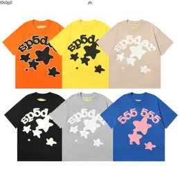 Sp5der moda luksusowa koszulka T-shirt Summer Sp5der 55555555 Wzór wysokiej jakości wysokiej jakości pianki nadrukowane koszulki uliczne masy T-Shirt damski koszulka 0011 0011