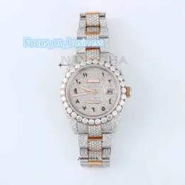 Senaste design Arabiska bokstäver Titta på tillbehör Hip Hop VVS Moissanite Diamond Round Shape Watch for Boys Special Occase Wear