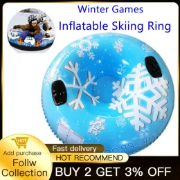 Poles Coldresistant Ski Circle Children Winter Game Tjockad flytande släde skidåkning Snowboard Tube Vuxen Ierable Sleigh Tubing