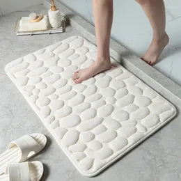 バスマット家庭用小石のテクスチャー吸収床マットリバウンドメモリコットンスリップドアバスルーム