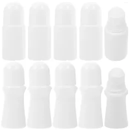 Garrafas de armazenamento 10 PCs Roller Bottle Bottle Bolcters PE Roll-on Perfume Recarregável 50ml Óleo Essential