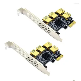 Computer Cables Connectors S 2X Pcie Riser Card Adapter 4 Ports Pci-E 1 To Usb 3.0 Extender For Ethereum Eth/Monero Xmr/Zcash Btc Mini Otmfu