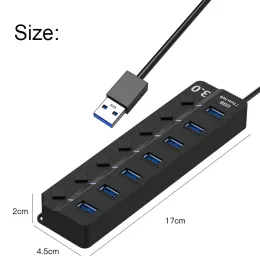 USB 3.0 Power Adapter 7 Port Multi USB Splitter Hub USB Hub 2.0 USB Multiple Expander Switch 30cm Cable Hub Docking Stations