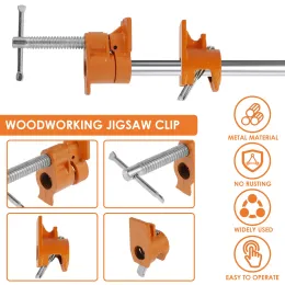2PCSパイプクランプメタル1/2インチパイプクランプセット木工ツール調整可能な木工クランプ大工用