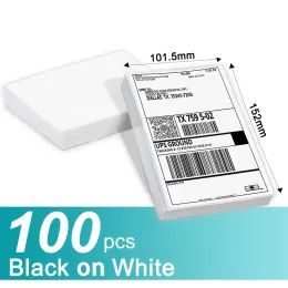 Papper Phomemo A6 Fraktetikettklistermärke 4 "X6" DIY Termisk etikett ADRESS BARCODE HOME FORD520 241 246S Printer 100 PCS