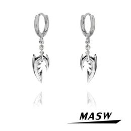 Orecchini Masw Design originale Orecchini a goccia di squalo 2022 Nuova tendenza in stile freddo spesso orecchini circolari rotondi argento per donne