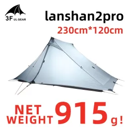 Shelters 3F UL GEAR LanShan 2 pro Tent 2 Person Outdoor Ultralight Camping Tent 3 Season Professional 20D Nylon Both Sides Silicon Tent