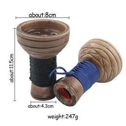 Hookah Rope Bowl Ceramic Five Hole Phunnel Shisha Head Tobacco Bowl Chicha Narguile Water Pipe Cachimba Smoking Accessories