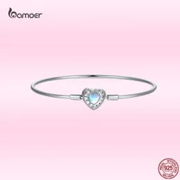 Bangles Bamoer Summer Small Fresh Sterling Silver Bracelet 100% 925 Серебряное браслет стерлингового браслета ювелирные изделия для девочки GOS902