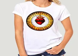 Women039s TShirt Graphic Tee Tops Maglietta da uomo Sacro Cuore di Gesù Cristo Magliette vintage Casual Donna COTONE ONeck6651533