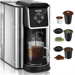 Coffee Makers SIFENE Single Serve Coffee Maker 3-in-1 Quick Brew for Coffee Pods Ground Coffee Loose Tea 6-12oz Cup Sizes Y240403