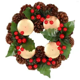 Dekorative Blumen Weihnachten Berry Adventskranz Pincone Kalender Staffel Kerzenhalter Kränze Ring Kerzenhalter