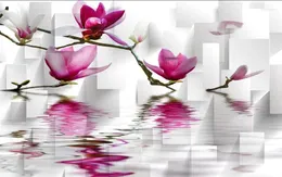 Sfondi sfondi 3D Stereoscopic Wallpaper Magnolia Flower Flowers Murales per soggiorno