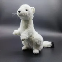 25cm Ferret Cute Mink Stoat Plush Toys Lifelike Animals Simulation Stuffed Doll Toy Gifts For Kids 240321