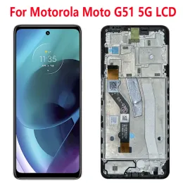 6,8 "XT2171-2 für Motorola Moto G51 5G LCD-Anzeige-Touchs-Bildschirmsensor-Digiziterbaugruppe Ersetzen Sie für Motorola G51 5G mit Rahmen