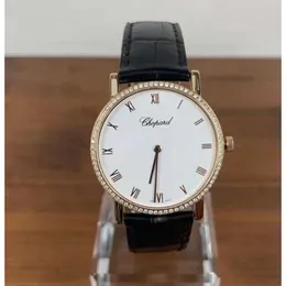 Nowy 33 mm luksusowy klasyczny Rose Gold Manual Mechanical Watch 163154 853622