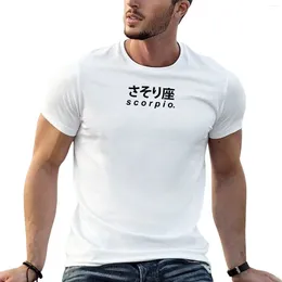 Herrpolos japansk text - stjärnskylt 'Scorpio' t -shirt estetiska kläder svett skjortor män