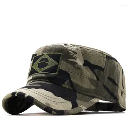 Berets Brazil Marines Corps Cap Hat Military Hats Camouflage Flat Top Men Cotton HHat Navy Embroidered Camo