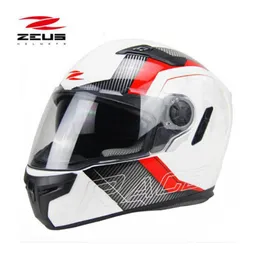 DOT 인증 Zeus 813 이중 렌즈가있는 풀 페이스 오토바이 헬멧 모터 크로스 오토바이 헬멧 사계절 크기 M L XL XXL8624018