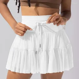 Scherma Solido Short Casual Short for Women 2024 Summer Fashion Y2K Women's High Waist Mini Skirt Female Street Lace Up